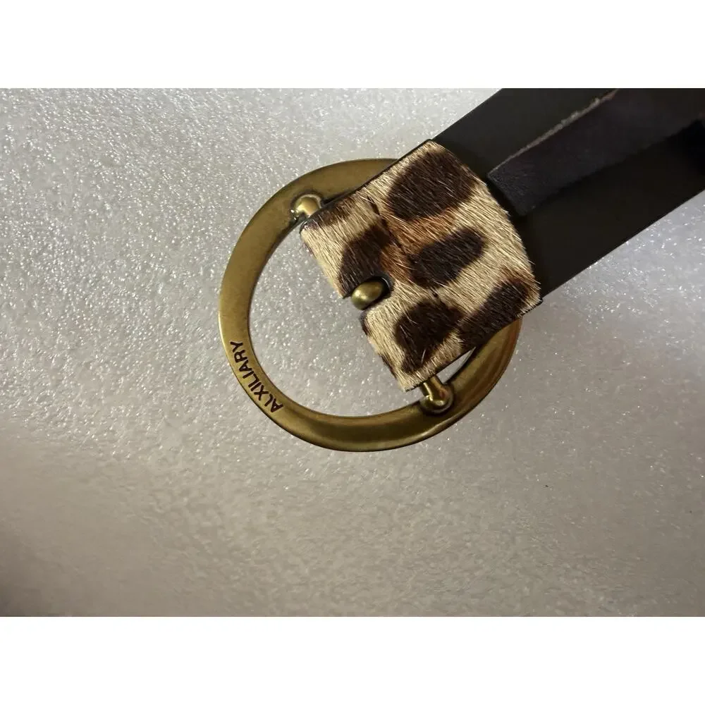 New Alxiliary Leopard CALFHAIR Leather Belt XXS 2XS